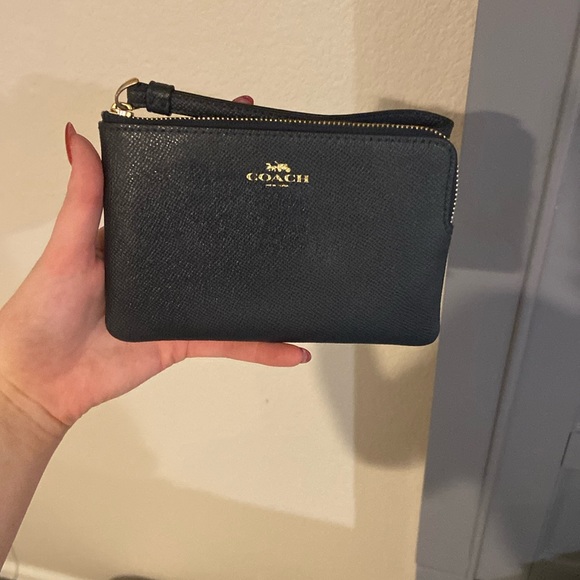 Coach Handbags - coach mini wallet navy blue